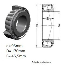 ŁOŻYSKO STOŻKOWE 32219 CZECH