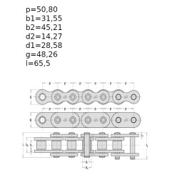 ŁAŃCUCH 32A-1R   160-1R (op. 2,5m)