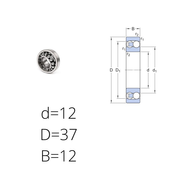 ŁOŻYSKO  KULKOWE WAHLIWE 1301 TVH