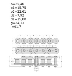 ŁAŃCUCH 16A-3R    80-3R  ( op.5m )