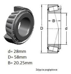 ŁOŻYSKO  STOŻKOWE JEDNORZĘDOWE 322/28 