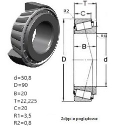 ŁOŻYSKO  STOŻKOWE JEDNORZĘ. 368A/363 