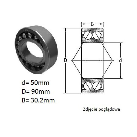 ŁOŻYSKO  KULKOWE SKOŚNE DWURZĘD. 5210  CZECH 