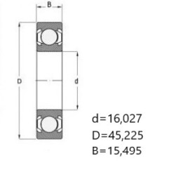 ŁOŻYSKO KULKOWE 16,027X45,225X15,495 CZECH