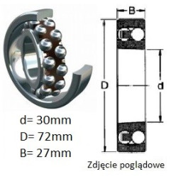 ŁOŻYSKO  KULKOWE WAHLIWE 2306K CZECH