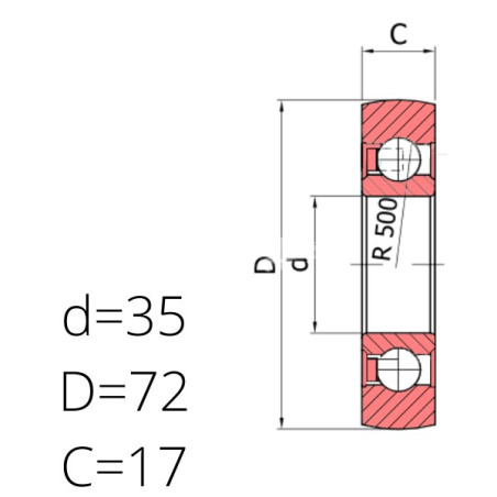 ŁOŻYSKO  ROLKA Z OTWOREM  F-552987, LR35/72  FŁT