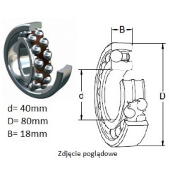 ŁOŻYSKO  KULKOWE WAHLIWE 1208  Kraśnik (opak. 28 szt.)