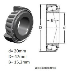 ŁOŻYSKO  STOŻKOWE 30204 A  Kraśnik (opak. 75 szt.)