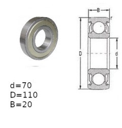 ŁOŻYSKO  KULKOWE 6014 ZZ C3 