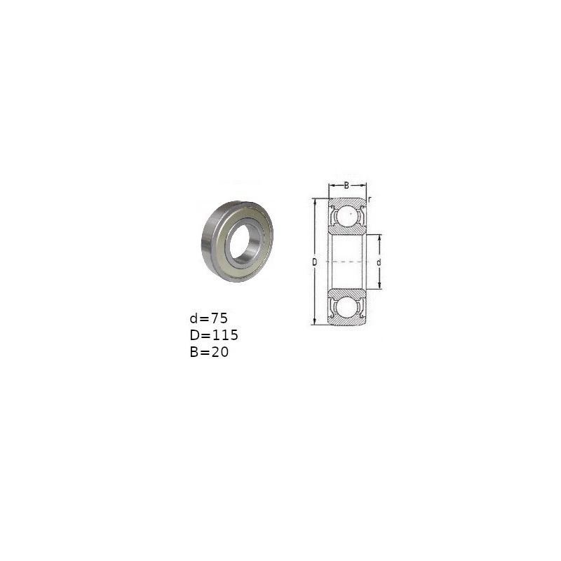ŁOŻYSKO  KULKOWE 6015 ZZ C3 