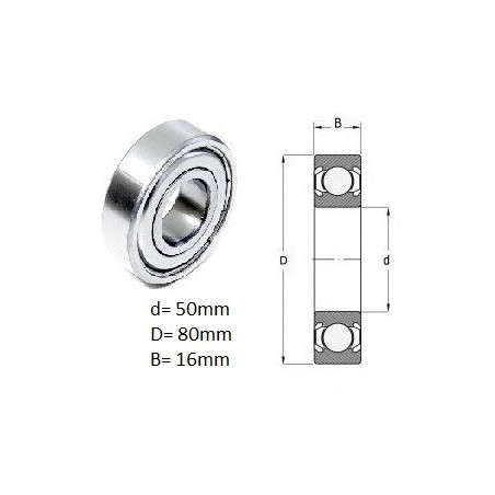 ŁOŻYSKO  KULKOWE 6010 ZZ C3 