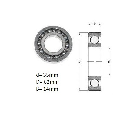 ŁOŻYSKO  KULKOWE 6007 TB P63 Tekstolit ISKRA 