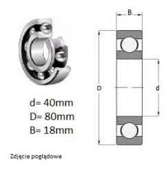 ŁOŻYSKO  KULKOWE 6208 TB P6 Tekstolit ISKRA 