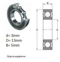 ŁOŻYSKO  KULKOWE 633 ZZ 