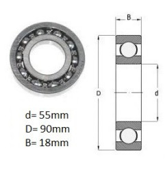 ŁOŻYSKO  KULKOWE 6011 TB P63 Tekstolit ISKRA 