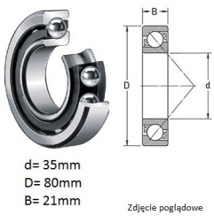 ŁOŻYSKO  KULKOWE SKOŚNE 7307 B FŁT 