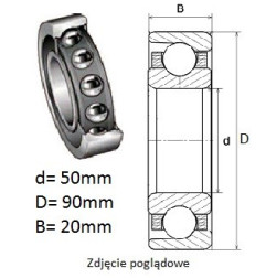 ŁOŻYSKO SKOŚNE JEDNORZĘ. 7210 B 