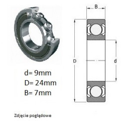 ŁOŻYSKO  KULKOWE 609 ZZ C3 
