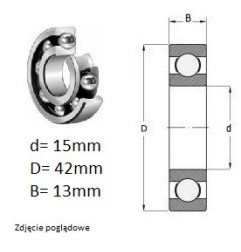ŁOŻYSKO  KULKOWE 6302  FAG 