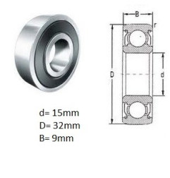 ŁOŻYSKO  KULKOWE 6002 2RS 