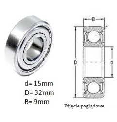 ŁOŻYSKO  KULKOWE 6002 ZZ 
