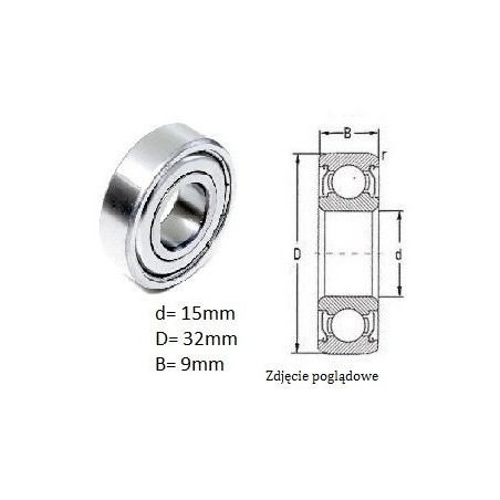 ŁOŻYSKO  KULKOWE 6002 ZZ 