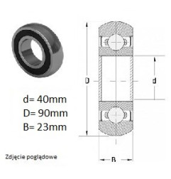ŁOŻYSKO  KULKOWE 6308 2RS CZECH 