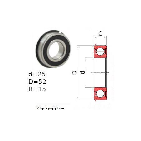 ŁOŻYSKO  KULKOWE 6205 2RS NR CZECH 