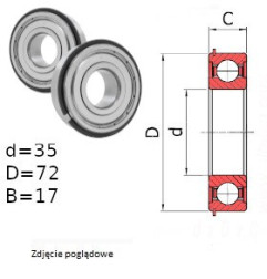 ŁOŻYSKO KULKOWE 6207 ZZ NR C3 CZECH
