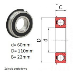 ŁOŻYSKO  KULKOWE 6212 2RS NR CZECH 
