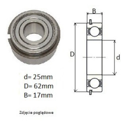 ŁOŻYSKO  KULKOWE 6305 ZZ NR  CZECH 