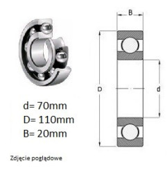 ŁOŻYSKO  KULKOWE 6014   CZECH 