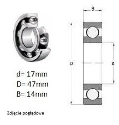 ŁOŻYSKO KULKOWE 6303 CZECH