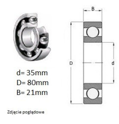 ŁOŻYSKO  KULKOWE 6307  CZECH 