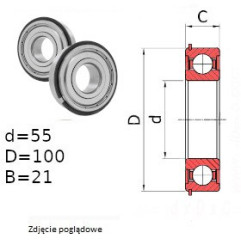 ŁOŻYSKO  KULKOWE 6211 ZZ  NR 