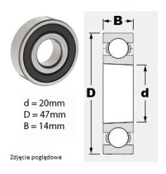 ŁOŻYSKO  KULKOWE  6204K 2RS JAMA 