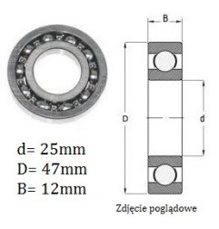 ŁOŻYSKO  KULKOWE 6005 NKL  CZECH 