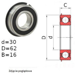 ŁOŻYSKO  KULKOWE 6206 2RS C3 NR CZECH 