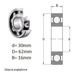ŁOŻYSKO  KULKOWE 6206 PBG
