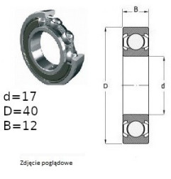 ŁOŻYSKO  KULKOWE 6203 2RS  PBG  op.10 szt.