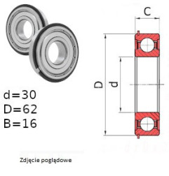 ŁOŻYSKO  KULKOWE 6206 ZZENRC3  JAPAN