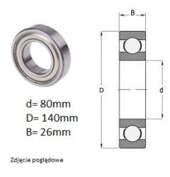 ŁOŻYSKO  KULKOWE 6216 ZZ C3  FAG