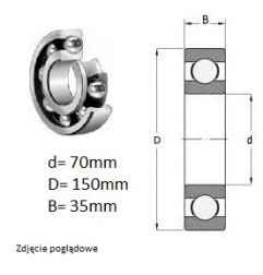 ŁOŻYSKO  KULKOWE 6314  CZECH
