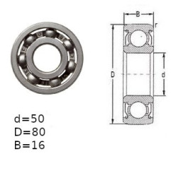 ŁOŻYSKO  KULKOWE 6010 TRK  (op. 9szt.)