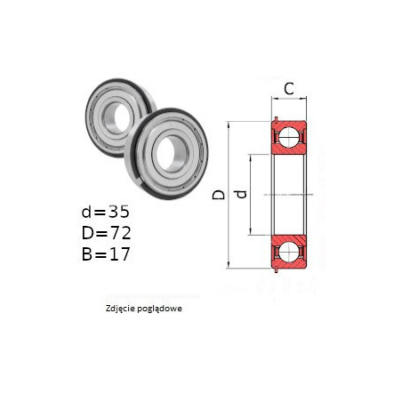 ŁOŻYSKO  KULKOWE 6207 ZZ NR