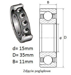 ŁOŻYSKO SKOŚNE JEDNORZĘ. 7202 B