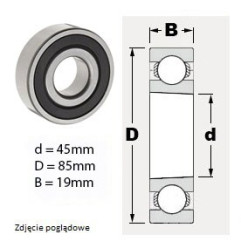 ŁOŻYSKO  KULKOWE 6209K 2RS C3