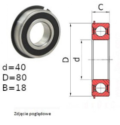ŁOŻYSKO  KULKOWE 6208 2RS NR C3