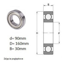 ŁOŻYSKO  KULKOWE 6218 ZZ