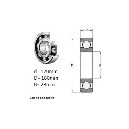 ŁOŻYSKO KULKOWE 6024 ZZ CM